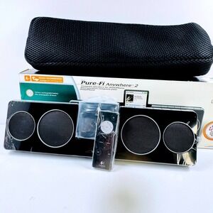 Logitech Pure-Fi Anywhere 2 Portable Speaker for iPod iPhone Black w/ Case NIB